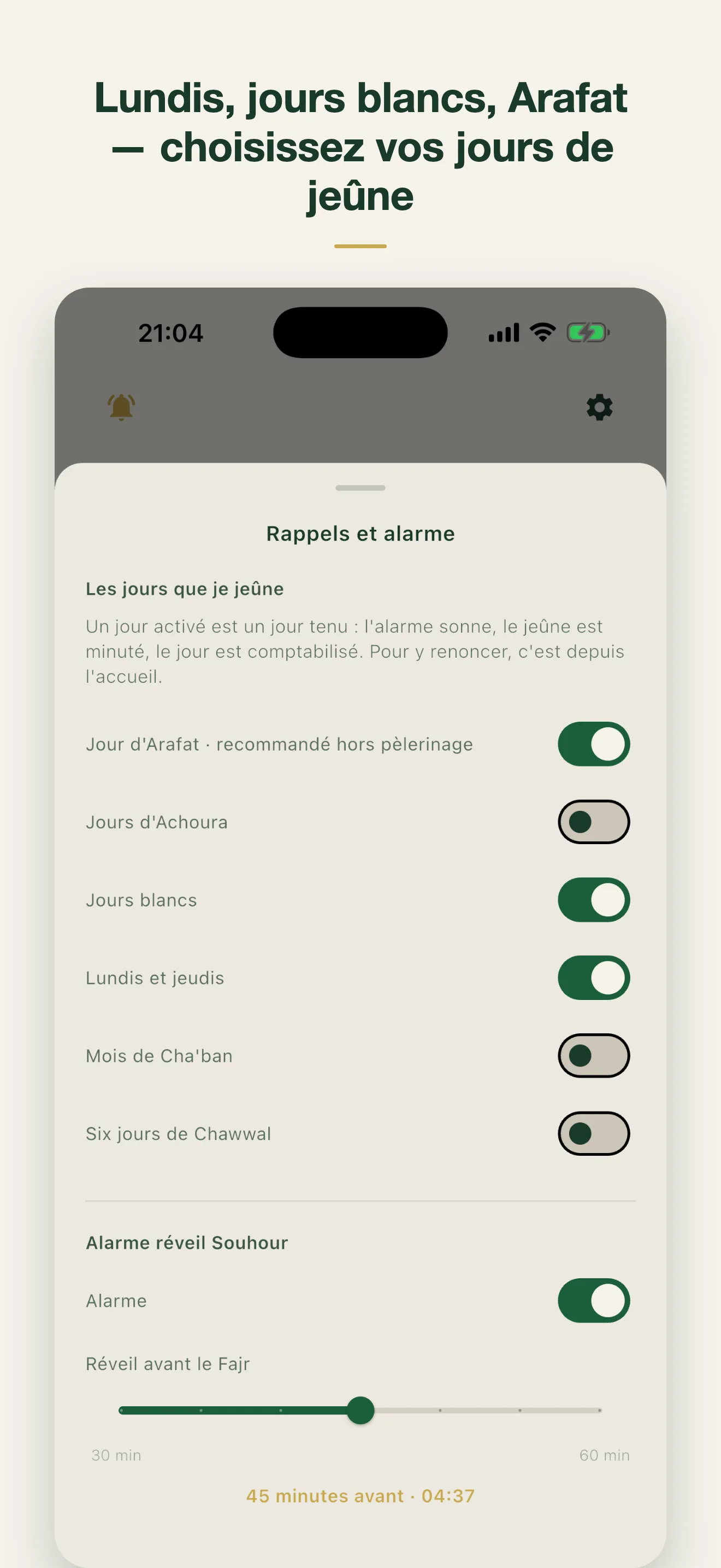 Le choix des jours de jeûne : jour d'Arafat, Achoura, jours blancs, lundis et jeudis